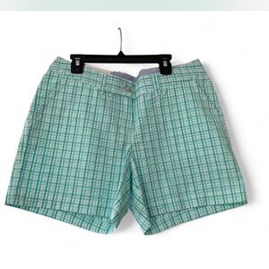New Preppy Breezy New with tag Southern Tide Aqua Plaid Flat Front Shorts size 4